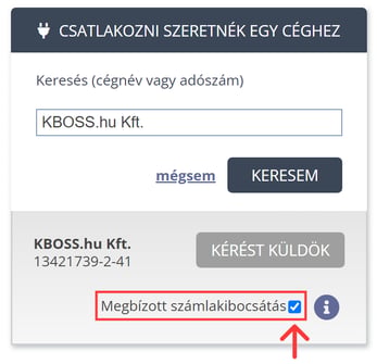 Csatlakozni szeretnék - megbízott számlakibocsátás