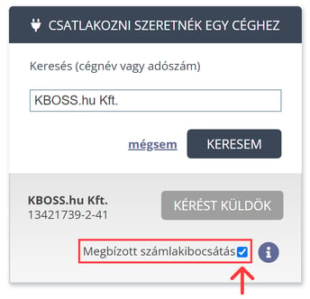 Csatlakozni szeretnék - megbízott számlakibocsátás