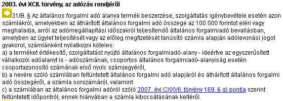2003. évi XCII törvény az adózás rendjéről
