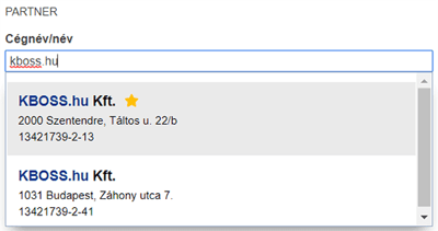 Minősített fiók jelölés - direkt számlázáshoz