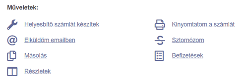 Számlakereső műveletek