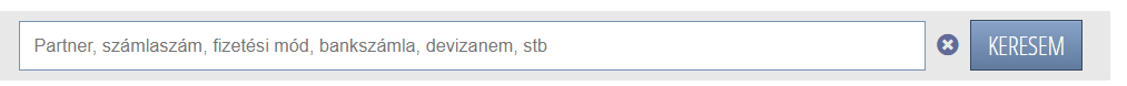 Számlakereső mező