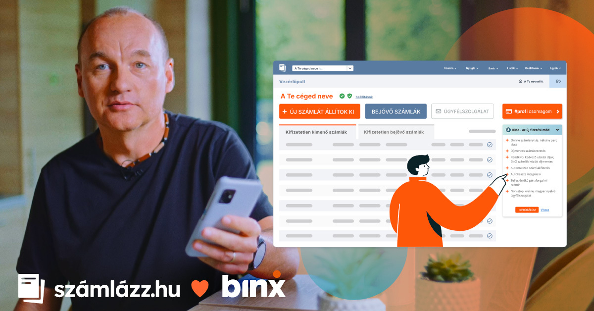 Megérkezett az új fizetési mód a Számlázz.hu ökoszisztémába: elstartolt a BinX!